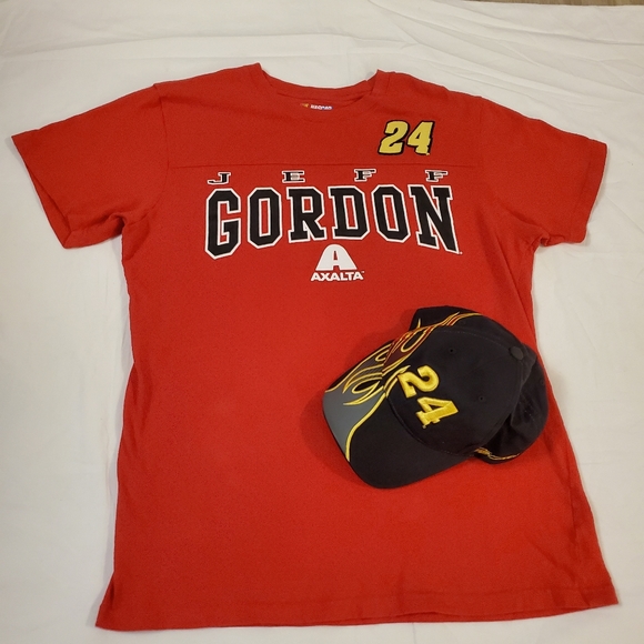 Jeff Gordon #24 Nascar t-shirt, Sz L, AND a Jeff Gordon hat - Picture 1 of 13